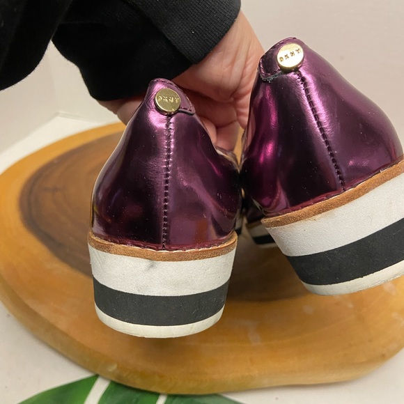 DKNY Metallic Pink Pointed Toe Loafers - Picture 5 of 8
